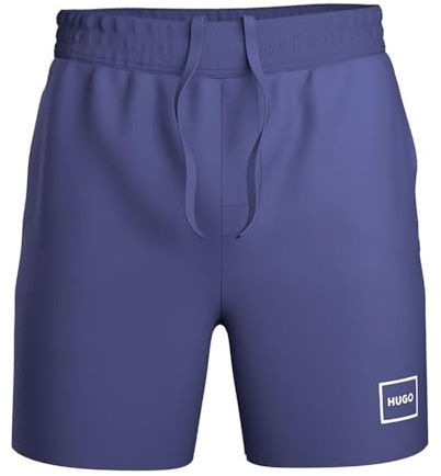 HUGO Herr Laze Shorts CW Shorts av stretchbomull med inramat logotyptryck, 422medium blå, M