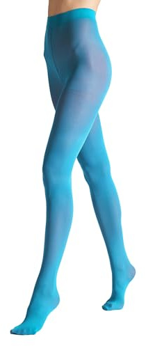 VENEZIANA NUOVA Satinelle 40 DEN Medias Coloridas Mujer - Microfibra - Mate Opacas - Suaves Cómodas - Estilo Elegante Casual - Turquesa - M