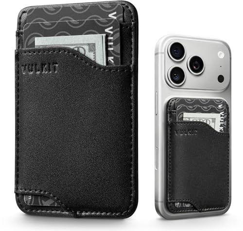 VULKIT Tarjetero para Teléfono de Piel con Bloqueo RFID para Pegar en la Parte Trasera del Teléfono y en Las Fundas Compatible con la Mayoría de los Teléfonos Móviles