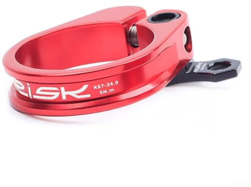Collier de serrage pour tube de selle de vélo en alliage d'aluminium avec guide de câble 34,9 mm/31,8 mm, léger et ergonomique, pour VTT, vélo de route (34,9 mm, rouge)