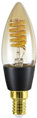 Eglo connect.z Smart Home Lampadina LED E14, C35, ZigBee, app e controllo vocale Alexa, dimmerabile, colore luce regolabile, bianca calda fredda, 320 lumen, 4,9 W, vintage, color ambra