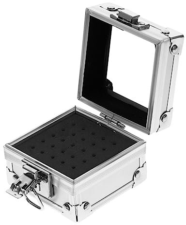 ERINGOGO Caja De Almacenamiento Para Brocas De Uñas Base De Esponja, Aluminio Compacto Portátil, Estuche Para Cabezales De Pulido, Adecuado Para Manicura Profesional y Uso Viaje