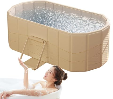 Vasca da bagno termica pieghevole: secchiello da bagno di ghiaccio portatile isolato, vasca termica per atleti e relax familiare, spaziosa vasca isolata per terapia calda e fredda