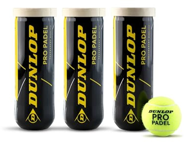 DUNLOP Pro Padel – Padel Bälle für Wettkämpfe und Turniere (1x3er Dose) (Packung mit 3)