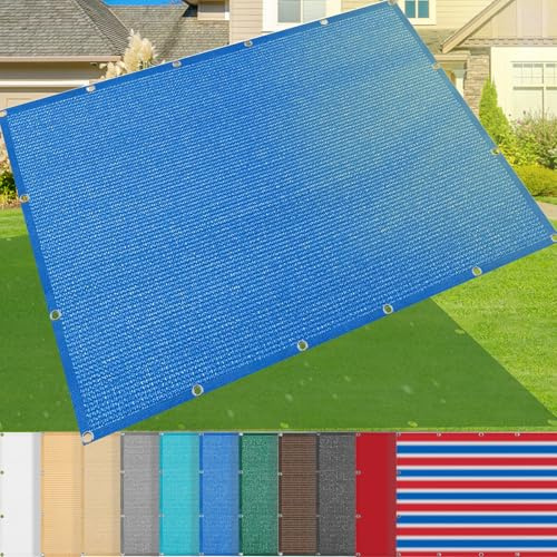 AMXFS Awning with Eyelets 185 g/m² Sun Protection Net 3m x 5m Made of HDPE 95% Shading Rate Shade Net UV & Sun Protection for Courtyards, Greenhouses, Swimming Pools, Garden -Blue A