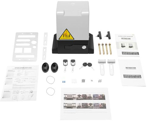 Set di azionamento per cancello scorrevole, 550 W, azionamento per cancello scorrevole, apricancello automatico con 2 telecomandi e 2 pulsanti, motore automatico per cancello scorrevole massimo 1200