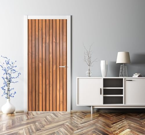 Türtapete Selbstklebend 100x200 Holz Türfolie Rustikales Holzmuster Türaufkleber Fototapete 3D Effekt Türklebefolie Türposter für Innentür Schlafzimmer Bad Dekoration M4971