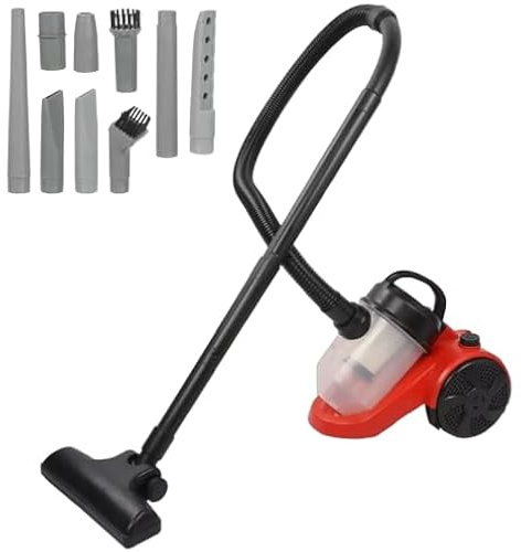 1000W Bagless Cylinder Vacuum Cleaner – Lightweight & Compact, Powerful Suction, HEPA Filter, 2L Capacity, 2.5m Cord, Low Noise – Black & Red