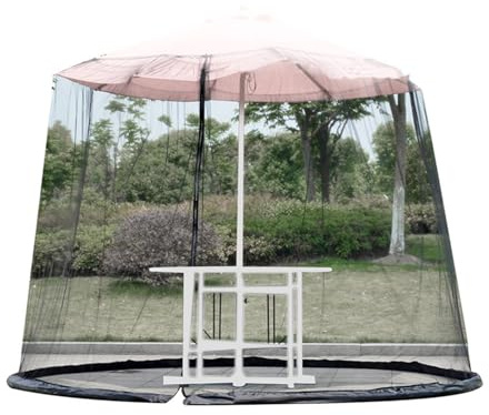 Ombrellone Zanzariera Poliestere - Rete Da Giardino Con Con Cerniera - In Rete Per Copertura Del Tavolo Ombrellone Per Ombrelli Da 10-11 Piedi