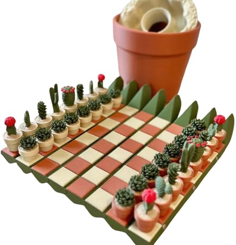 Jeu d'échecs Enroulable en Forme de Cactus, Jeu magnétique Portable pour Adultes, pour fête, Famille, Voyage, Bureau, Appartement, bibliothèque, Amateurs de