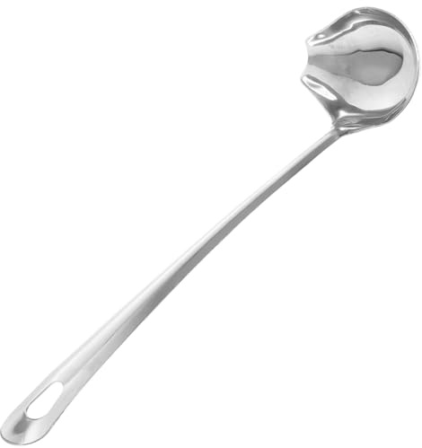Hemobllo 1pezzi Cucchiaio Da Cucina in Acciaio Inossidabile Posate Stoviglie Cucchiaio Da Zuppa Per Salse Occidentali Decorazione Squisita Manico Allungabile Facile Da Pulire