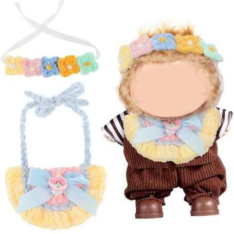 Toddmomy Accessori Abbigliamento Bambole Fascia Floreale Lavorata Maglia e Bavaglino Per Bambola Materiale Cotone Resistente Design Adorabile Per Bimbi e Collezionisti