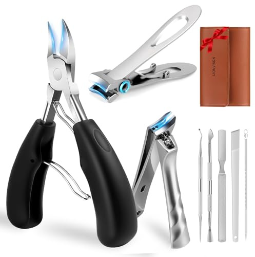 Coupe Ongles Pieds Ongles Épais: 2026 Professionnel Coupe-Ongles Robuste Tête Inclinée Grande Ouverture – Kit Pédicure Complet avec Pince Ongle Incarné - Lime et Manche Long Ergonomique pour Seniors