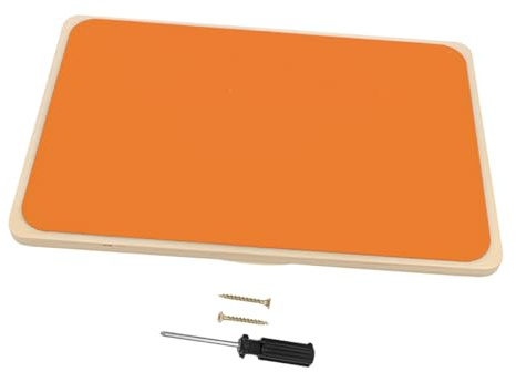 KONTONTY Wooden Balance Plate Rocking Seesaw Kids Plaything for Toddlers Sensory Training Board Children’s Fitness Toy Orange for Indoor Outdoor Balance Exercise