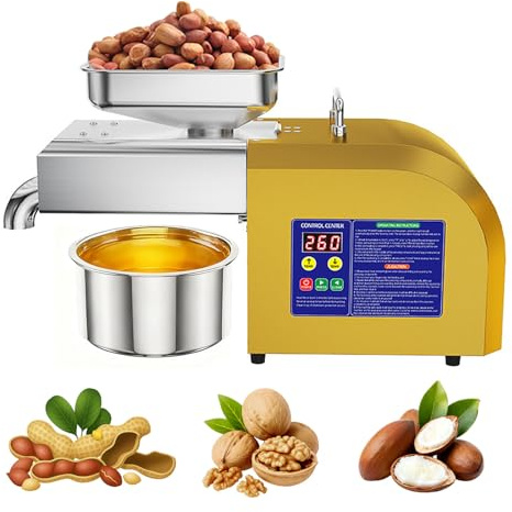 Z6 Automatic Oil Press Machine 1100W | Dual Cold & Hot Pressing | 304 Stainless Steel Oil Extractor with Smart Control Panel | Output 4-9kg/h | Home&Commercial Oil Maker for Nuts,Seeds&Olive Kernels