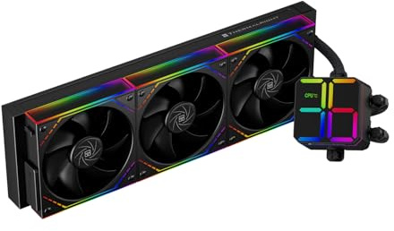 Thermalright Magic Qube 360 ARGB Black CPU-Flüssigkeitskühler, 360 Aio CPU-Kühler, drei TL-M12Q PWM-Lüfter, Digitalanzeige-Kühlerkopf, für AM4/AM5, Intel LGA1851/1700/1150/1151/1200
