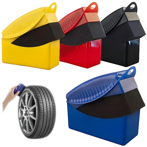 Seutmrou Brosse éponge pour Pneus, 4Pièces Éponge à Pneu, Tampon de Nettoyage de Pneu de Voiture, Éponge à Cirer Les Pneus, Lavable et réutilisable pour Le Nettoyage des des Voitures