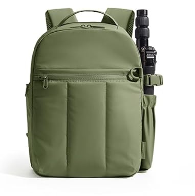 bagsmart Small Camera Backpack Bag for DSLR SLR Mirrorless Cameras Photographer with Tripod Holder 13.6 Laptop Compartment Women Travel Bag
