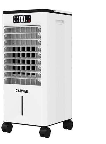 Aire Acondicionado Portátil 3 En 1: Ventilador, Enfriador y Humidificador | Depósito De Agua 7 L, Temporizador 12 h, Control Remoto Oscilación 120° Ideal Para Dormitorios Salas Estar (Blanco Pro)
