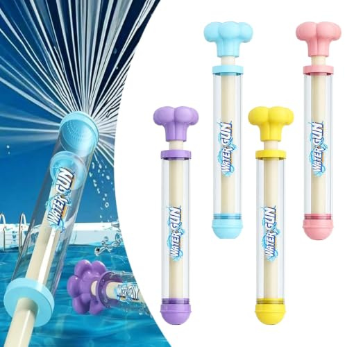 WENXUKHV 4PCS Firework Water Gun - High Pressure Pull-Out Water Blaster for Kids and Adults Romantic Water Gun Toy for Couples Kids, Beach Pool Water Spray Toys for Bathing, Pool, Party