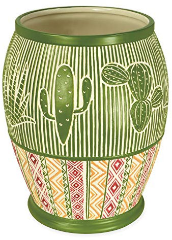 Destinations Cactus Cesta de Papel desechable, Contenedor de Basura, Verde Oliva, Wastebasket