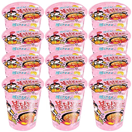 WaNaHong Samyang Hot Chicken Flavour Carbonara Ramen Cup (Pack of 12 Cup)