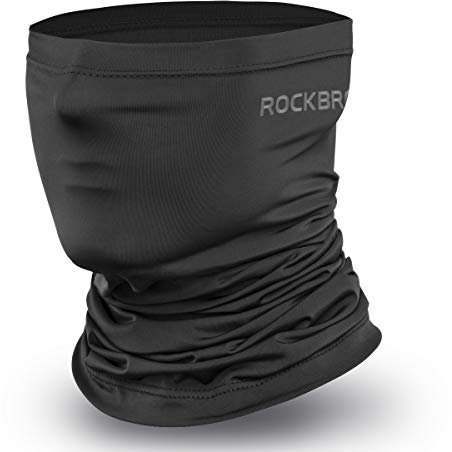 ROCKBROS Foulard Randonné Été Anti-UV Cache Cou Soie Glacée Respirant Masque Facekini Cool Tour de Cou Frais Séchage Rapide Élastique pour Sport Activité en Plein Air Cyclisme Moto Golf Pêche Noir