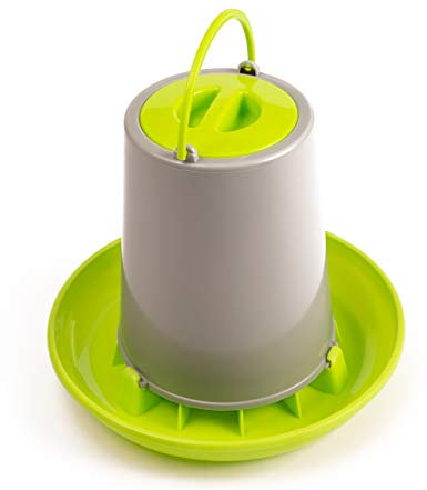 Bronnbay Automatischer Futterspender für Geflügel/Hühner, Kunststoff, 1,5 l, Grün/Grau