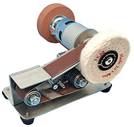 LeTkingok 100-240v Mini Ponceuse à Bande électrique Multifonctionnelle, Affûteuse De Polissage Bricolage Meule Affûteuse De Couteau à Angle Fixe