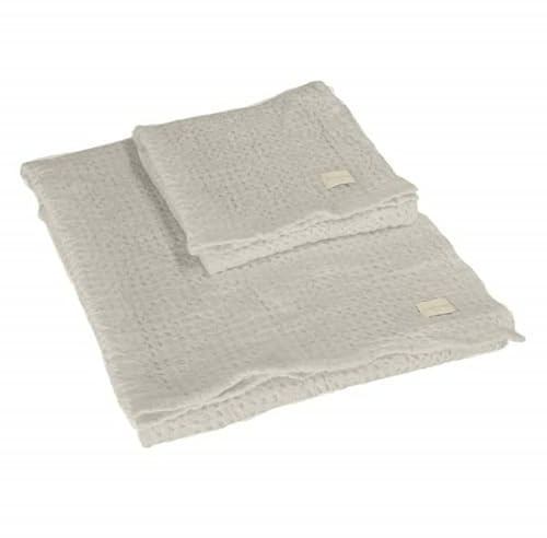 somma Set 1+1 Nido d'Ape Memoria Asciugamano e ospite Linea Cotone BIO Lino