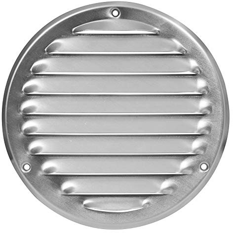 Lüftungsgitter, Metallgitter mit Insektenschutz (Rund, Ø 125 mm, Alu)