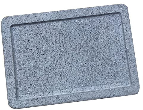 WANLIAN Lava Grill Steakstein, Grillstein, Tischgrill Kochstein, 30 x 20 x 2,5 cm, Grillplatte für Ofen und Grill, zum Kochen von Fleisch, Fisch, Gemüse und Pizza