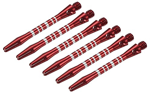 PATIKIL 45mm Dardo Alberi, Medio 2BA Filetto Alluminio Dardo Gambi Dardo Accessori Lancio Raccordo per Acciaio Punta - 6pz (Argento Tono, Rosso)