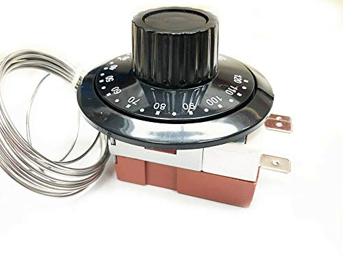 Riloer 12V Universal Kapillarthermostat Kühlung Kühler, 3Pin TS-120SR Temperaturregler Temperierschalter mit Edelstahl Temperaturfühler