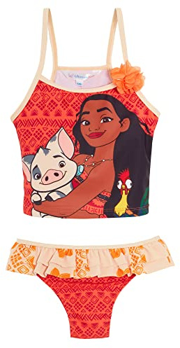 Disney Mädchen Moana Tankini Kinder Zweiteiler Deluxe Bademode Schwimmen Kostüm Pool Strand Badeanzug