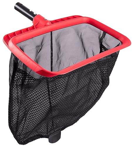 urchindj Pool Skimmer Net, Upgraded Pool Net Skimmer with Double-Layer Netting Bag, Larger Capacity Pool Nets for Cleaning Finest Debris, Thickened Frame Pool Leaf Net Reinforced with Grid Structure