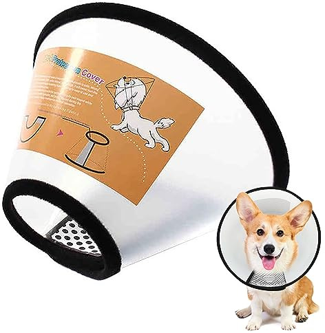 KIPTVO Dog Cone Adjustable Pet Cone Pet Recovery Collar Comfy Pet Cone Collar Protective, Pet Wound Healing Head Cone Animal Medical Surgery Recovery Neck Collar for Dogs Cats Trimming Nails