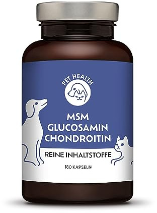 Bewegungs- und Felltabletten für Hunde Hochdosiertes Markeninhaltsstoffe MSM OptiMSM®, Glukosamin HCl GlucosaGreen®, Chondroitinsulfat ChondroPure® + Vitamin C Ester-C® - hergestellt mit Tierärzten