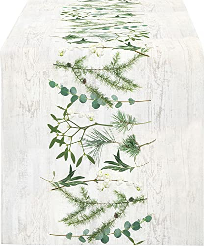 APELT Tischläufer Chalet Style Baumwolle Natur-grün Größe 42x140 cm