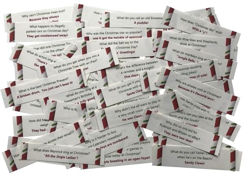 Knallbonbons für Weihnachten, vorgeschnitten, ohne wiederholte Witze, 50 Stück
