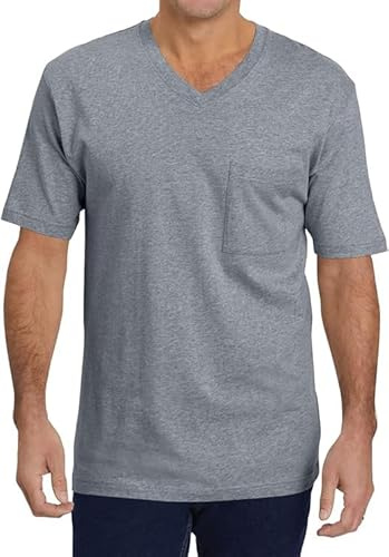 Runcati Camiseta interior básica de manga corta para hombre con cuello de pico, color liso