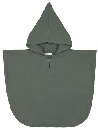 LÄSSIG Kinder Badeponcho aus Musselin mit Kapuze/Muslin Poncho petrol green