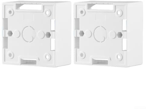 Aufputzdose, 40 mm, Ethernet-Rückdose für Wandplatte, Frontplatte, Ethernet-Kabel, Netzwerksteckdosen (Weiß, 2 Stück)
