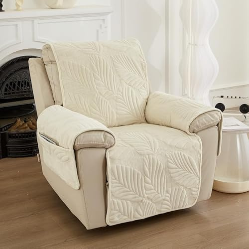 WYJHNLBEDC Sesselschoner für Fernsehsessel/Sofa 1 Sitzer, Sofaschutz Hund | Flanell Schutzdecke für Massagesessel/Relaxsessel mit Liegefunktion/TV Sessel/Relaxliege Wohnzimmer, Kratzschutz Katze