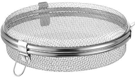 Geschirrspülerkorb für Kleinteile Edelstahl 3 Schnallen Spülmaschinenkorb mit feinem Netz geruchsfrei rund kratzfest Abtropfkorb für Spülmaschine Spülmaschinenutensilienkorb Spülmaschine Silber