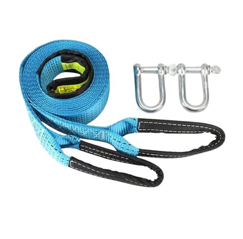 Abschleppseile 8 Tonnen Auto Abschleppseil Strape Kabel mit U-Haken Schäkel 3/5m Nylon mit reflektierendem Licht for Auto LKW Anhänger SUV(3m 8T)