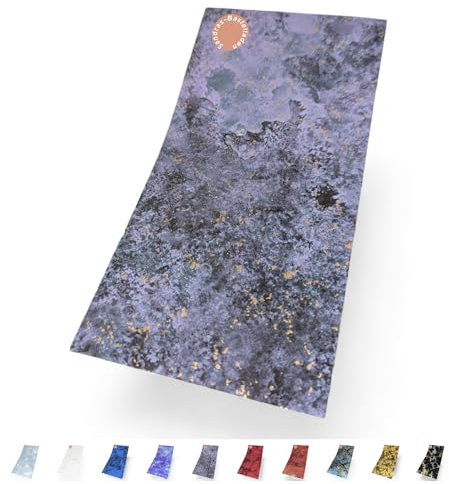 Sandras-Bastelladen - Marmor - Kerzen Verzierwachsplatte - 200 x 100 x 0,5mm Schwarz-Lila-Gold