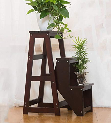OZBMA Tabouret d'échelle Pliant à 3 marches, chaises d'escalier, escabeau en Bois Massif, escabeaux de Placard, escabeaux d'escalade Multifonctions d'intérieur (B)
