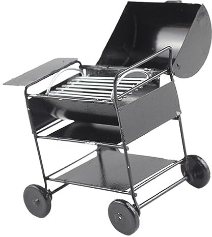 ibasenice Miniatur Grill Modell Mini BBQ Rack Realistisch Gefertigt Kreatives Puppenhaus Zubehör Leichtes Kompaktes Spielgrill Ornament Für Spielküche Und Mini Haus Dekoration
