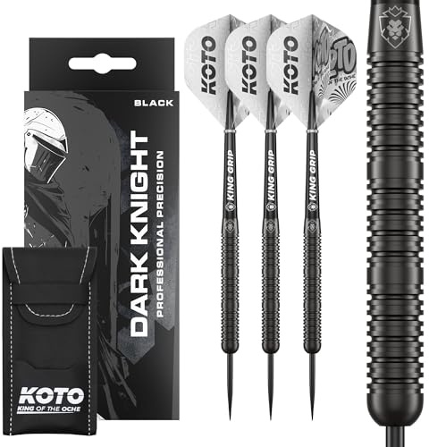 KOTO - Dark Knight, 23 g, Svart, 80% volfram, Dartpil, inkl. 3 fat, 3 vingar & 3 skaft